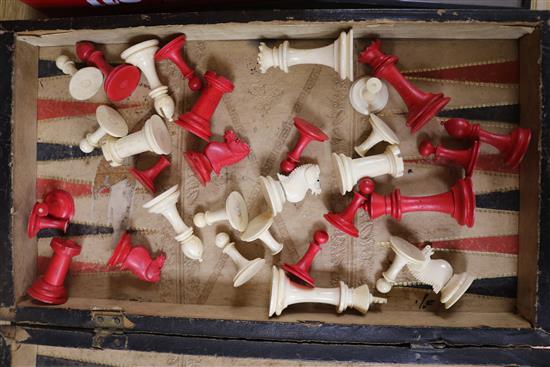 A carved ivory chess set, a Brittains Garden Set and a boxed game of Crickette